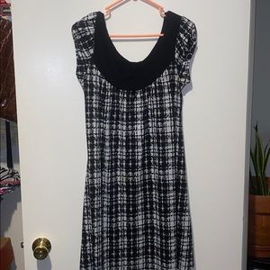 Houndstooth scoop neck mini dress